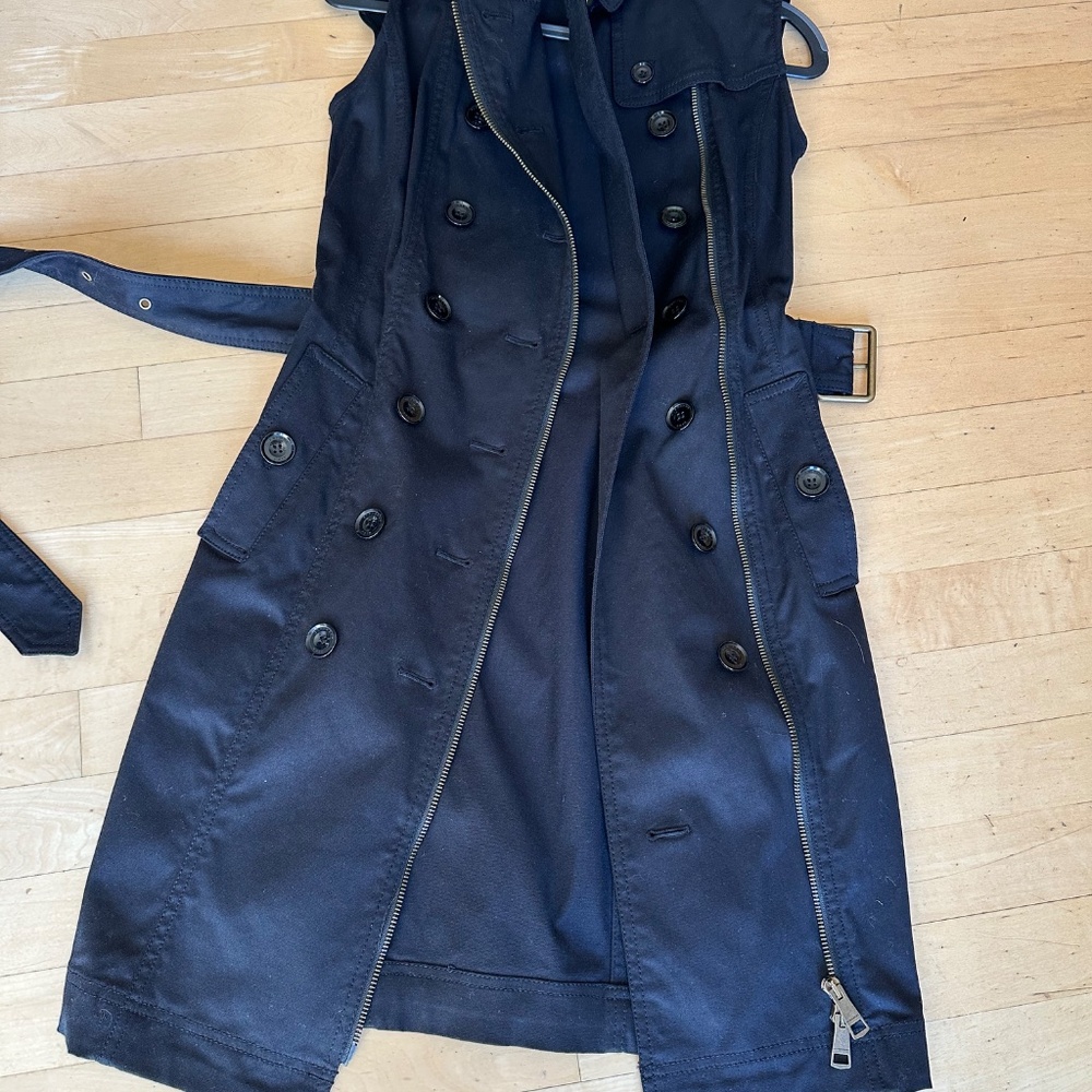 Burberry Brit Black Trench sleeveless Dress/Vest,  2,  GD1195 - Picture 5 of 6